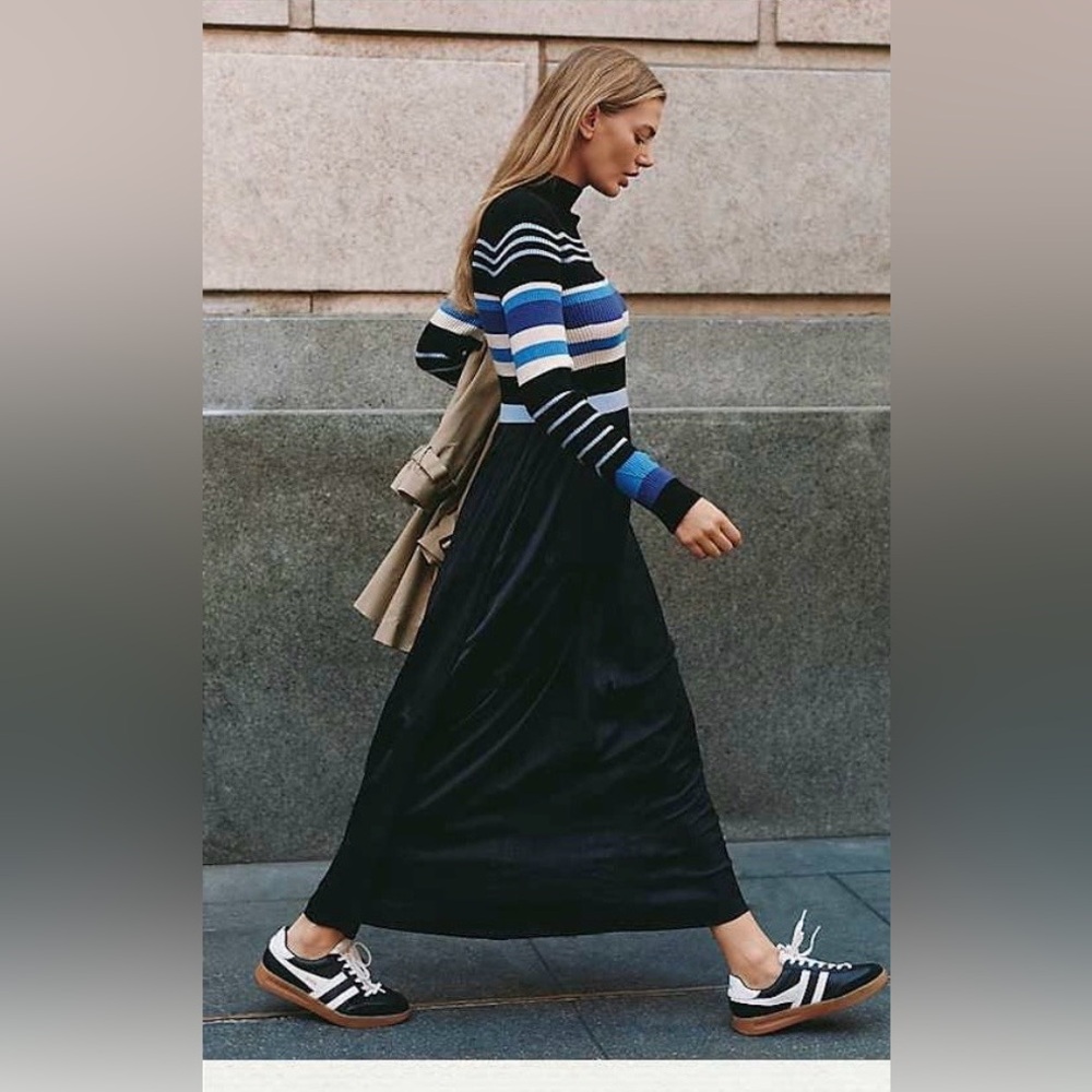 The Thea Long-Sleeve Twofer Maxi Dress